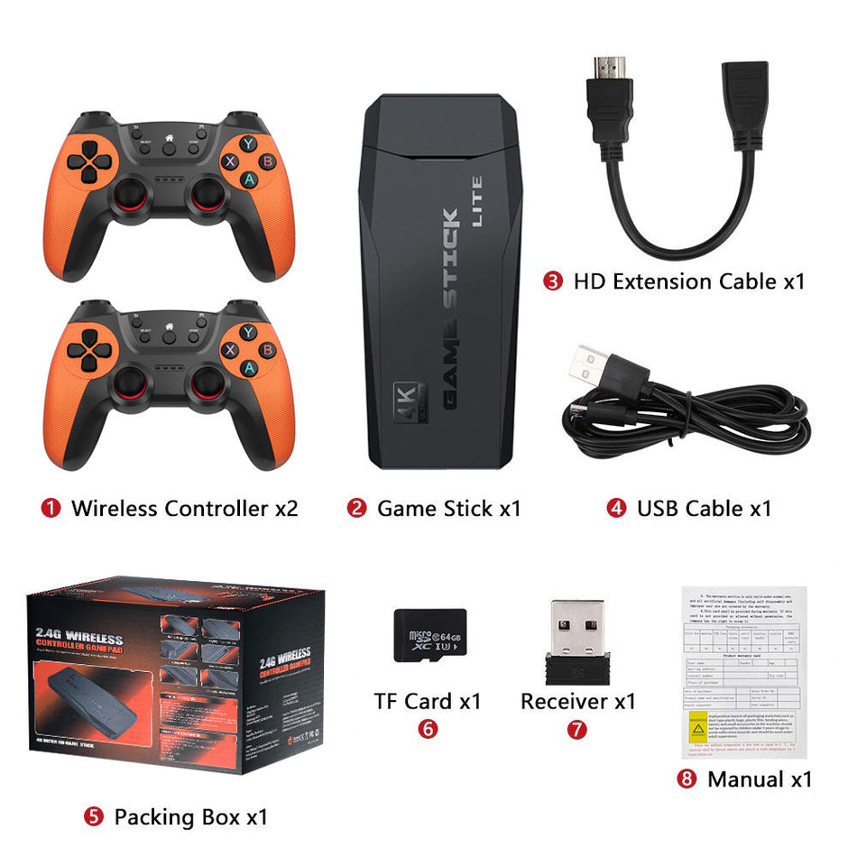 M9 HDMI 4K Retro Game Console with 2.4G Wireless Controllers
