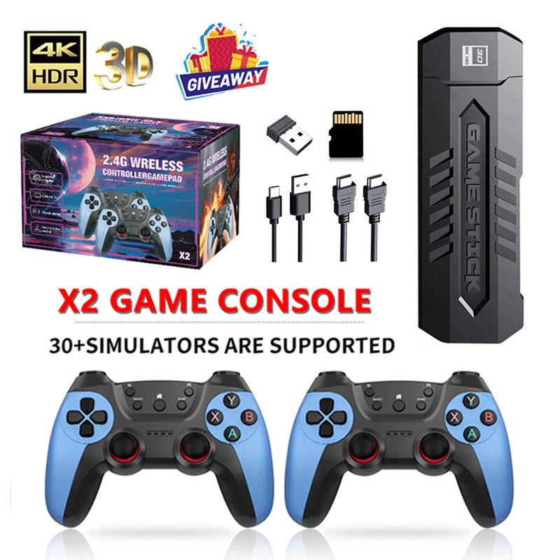 X2 4K Wireless Dual Player Retro Game Console for TV
