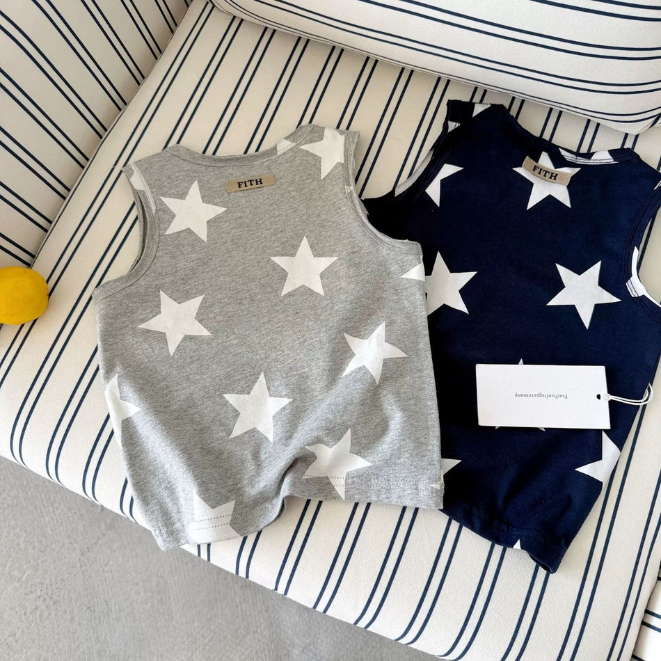 Kids Cotton Sleeveless Vest Casual Breathable Summer Top