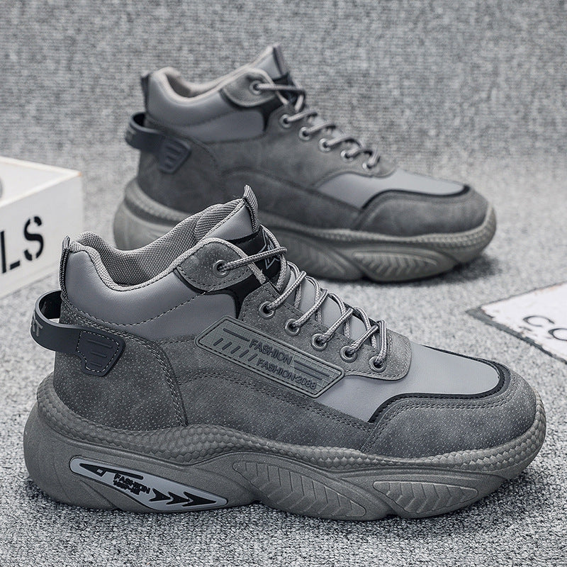 Men's High-Top Platform Sneakers Breathable Casual Dad Shoes