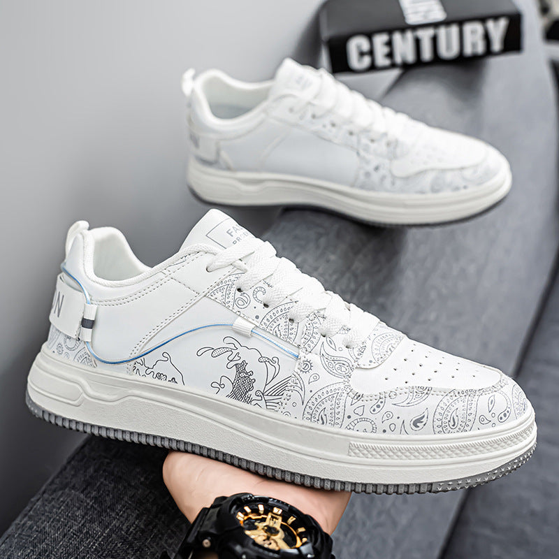 Men's Casual White Sneakers Breathable Lightweight Sports Shoes