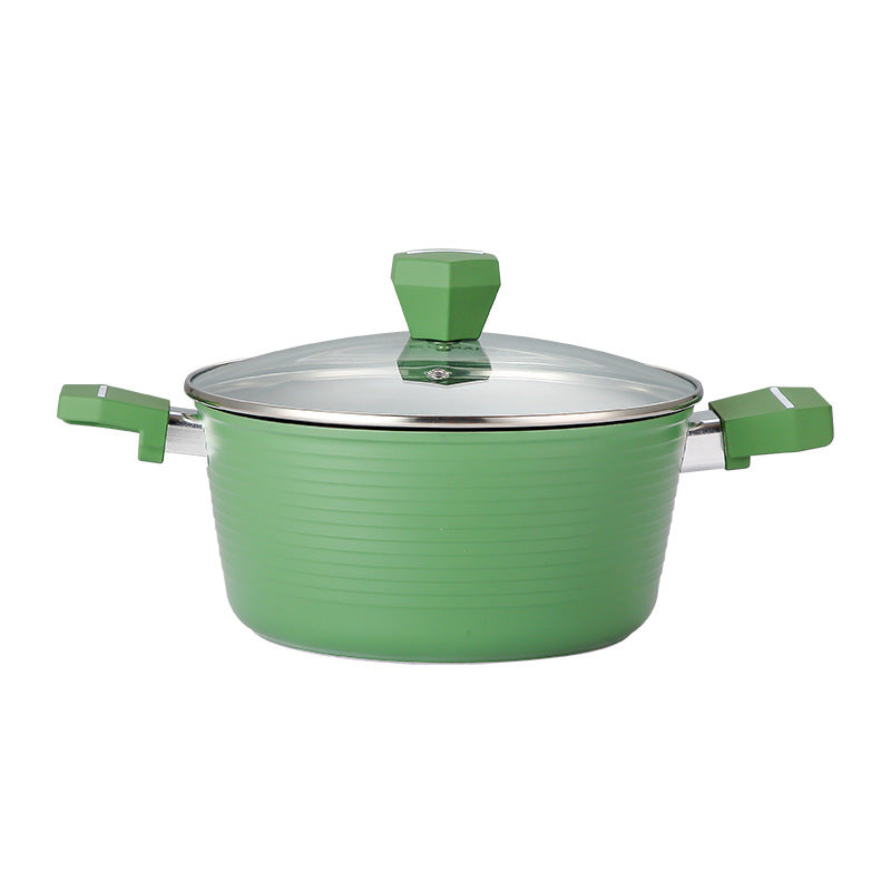 Emerald green Multi-Functional Non-Stick Enamel Soup Pot for Induction and Gas Use