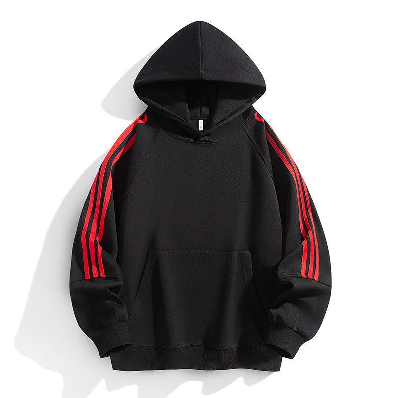 Unisex Striped Couple Hoodie Spring Autumn Sports Casual