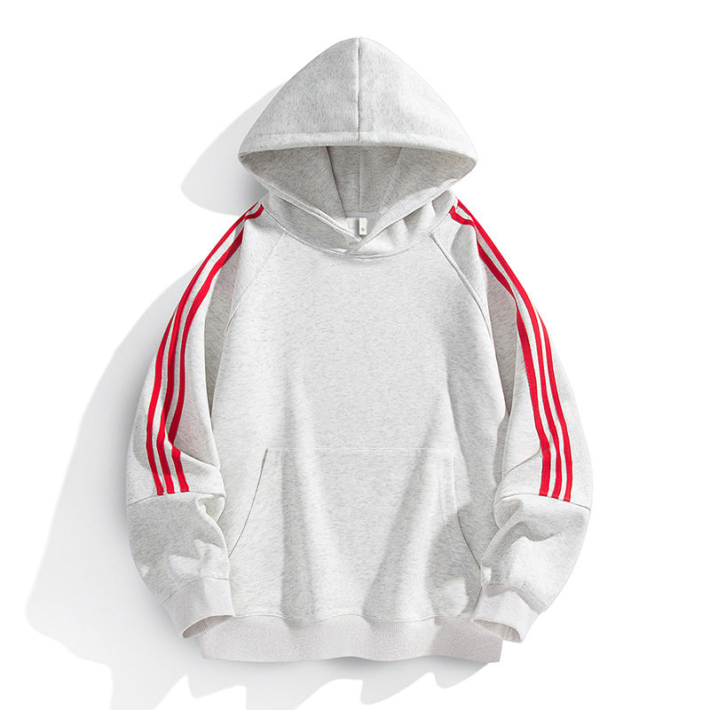 Unisex Striped Couple Hoodie Spring Autumn Sports Casual