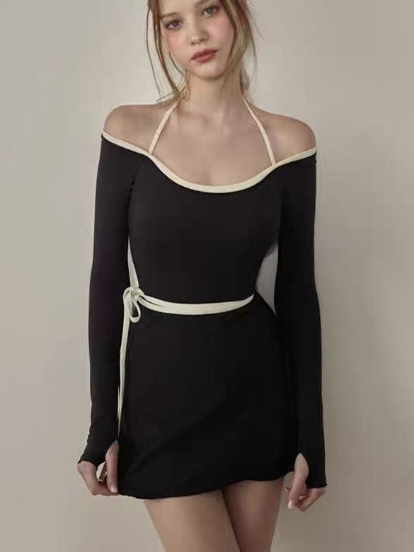 Women's Long Sleeve One Piece Swimsuit Slim Fit Swimwear