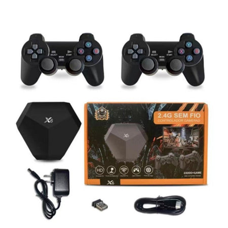 X6 2.4G Wireless Dual Controller HDMI Retro Game Console in Black