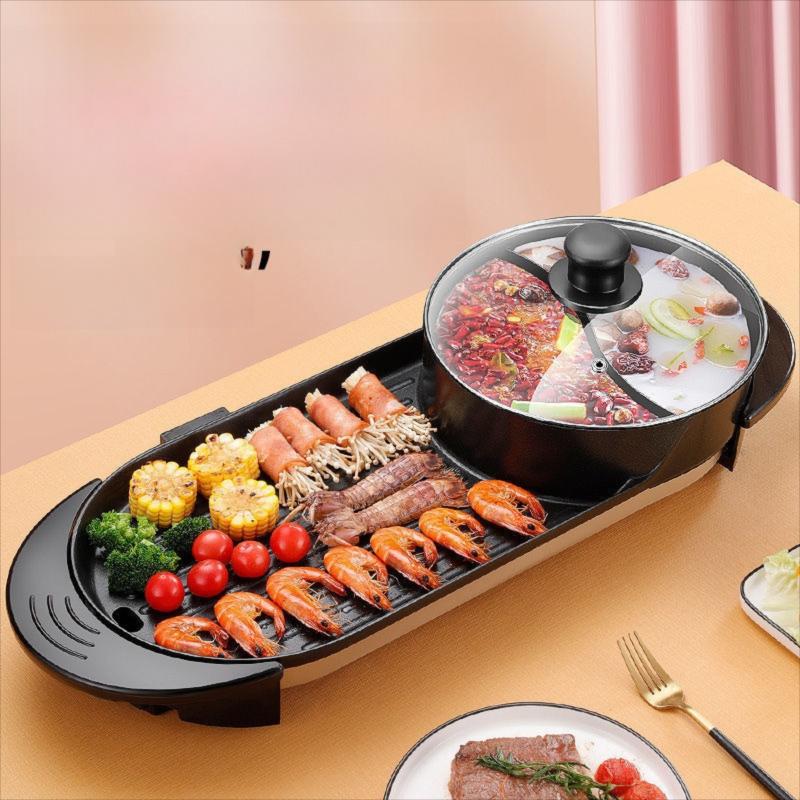 Baking one Korean-Style Multi-Functional Yuanyang Electric Hot Pot for Home and Events