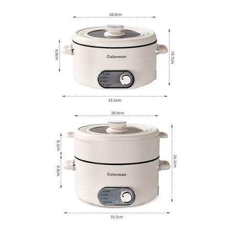 28cm single Colorman 4L Large-Capacity Multi-Functional Electric Cooking Pot