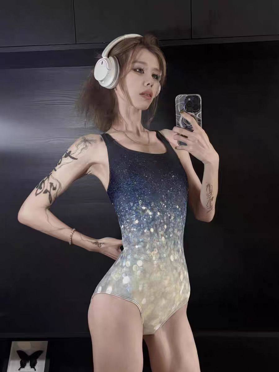 Women's Racing One Piece Swimsuit Conservative Slim Fit Swimwear