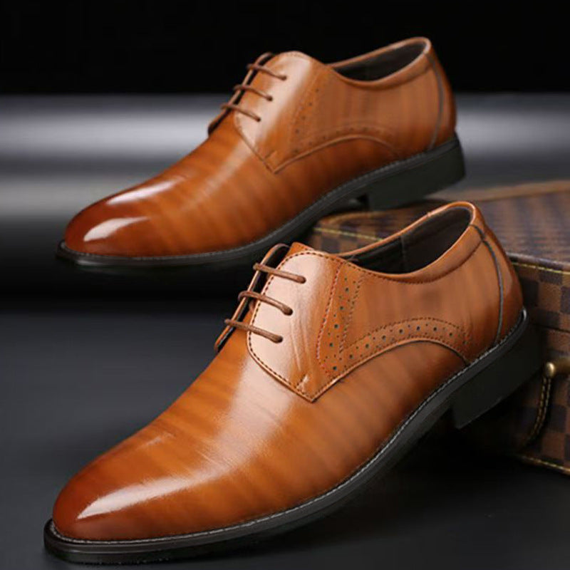 Men's Pointed Toe Business Casual Leather Oxford Shoes with