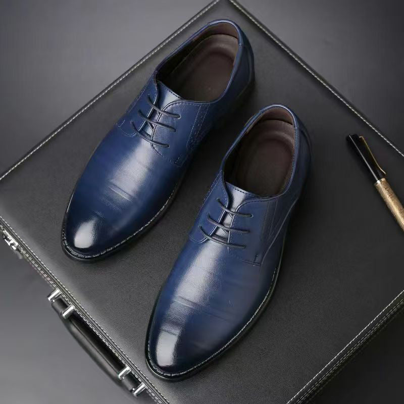 Men's Pointed Toe Business Casual Leather Oxford Shoes with