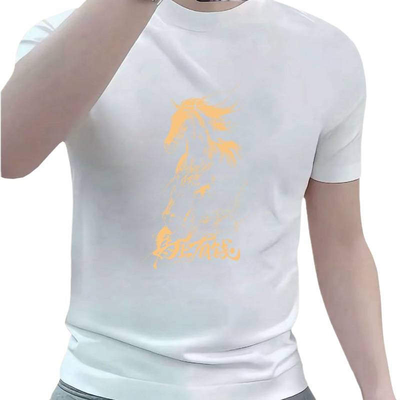 Men’s Pure Cotton Crew Neck Short Sleeve Casual T-Shirt