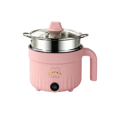 18cm peach Multifunctional Electric Cooking Pot for Home and Dormitory Use