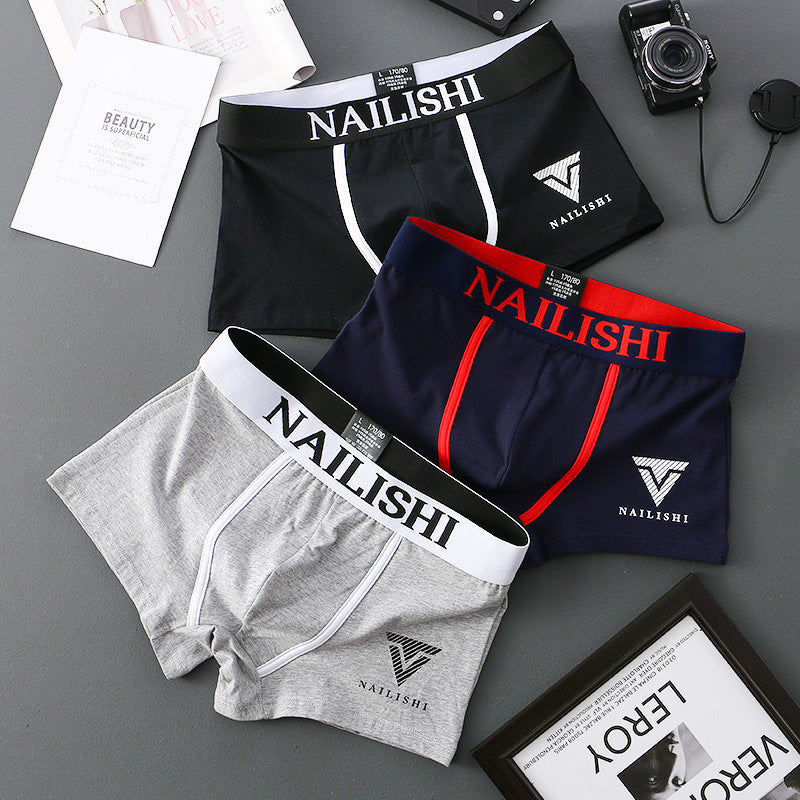 Men’s Cotton Boxer Briefs Breathable Stretch Mid-Waist Underwear-