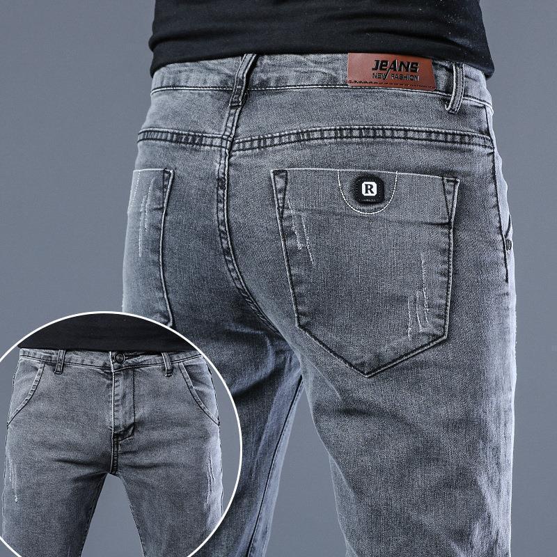 Men’s Stretch Slim Fit Jeans Korean Style Casual Denim Pants