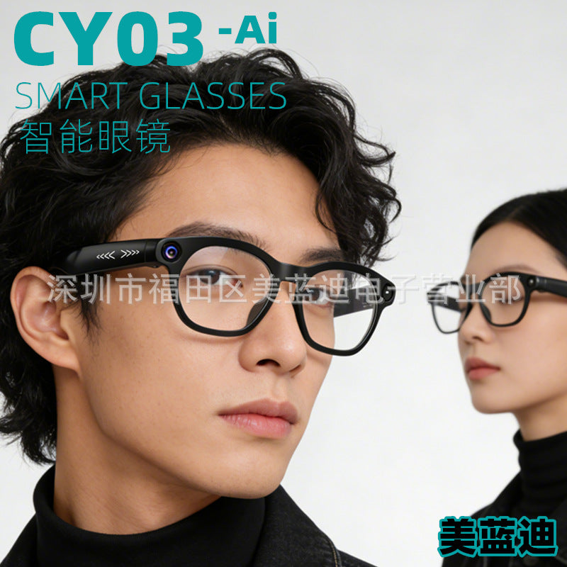 CY03 AI Smart Glasses with 8MP Camera and Real-Time Translation