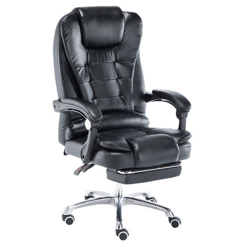 Black pu Ergonomic Reclining Office Chair Adjustable Swivel Desk Chair