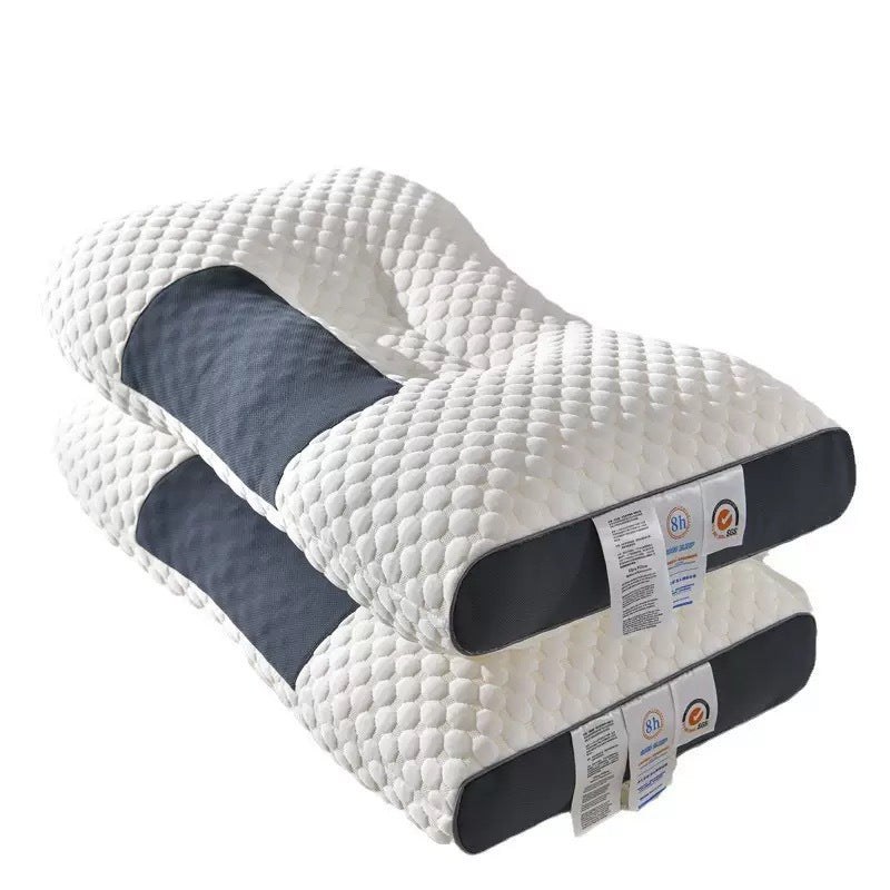 Anti-traction pillow Spa Style Knitted Neck Massage Pillow Feather Velvet Home Cushion 48*74cm【600g】