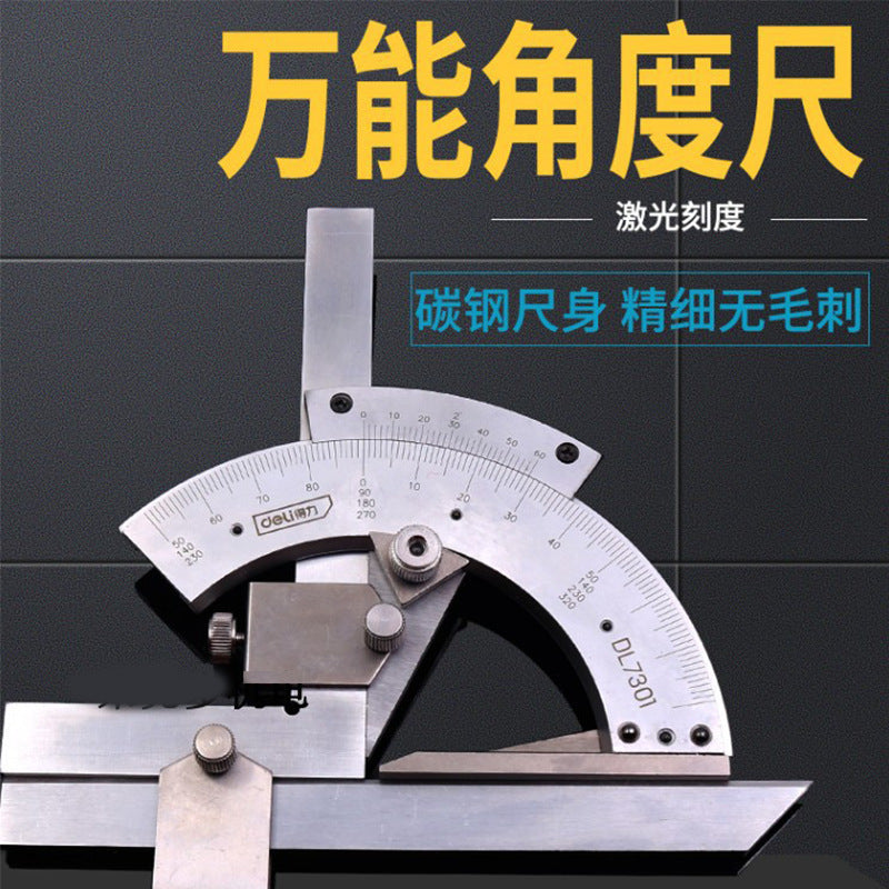 Deli DL 73.01 Angle Ruler 0–320° Multifunction Protractor Gauge