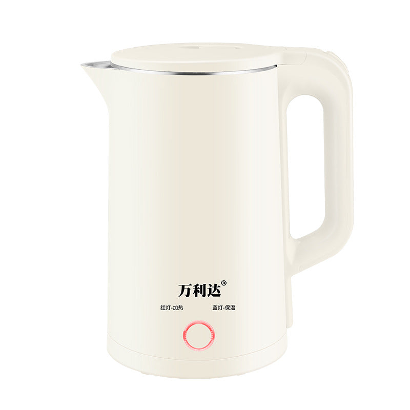 2.3l beige Wanlida 304 Stainless Steel Inner Tank Electric Kettle with Insulation and Auto Shut-Off