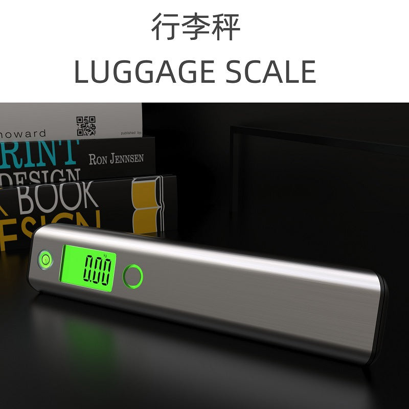 50kg Portable Luggage Scale with Tape Measure Stainless Steel