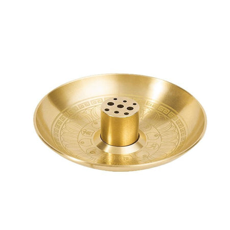 Small nine Brass Copper Incense Burner Plate Sandalwood Aromatherapy Holder