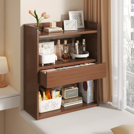 【upgraded Bay Window Multi-Layer Bookshelf Storage Rack Vertical Home Organizer