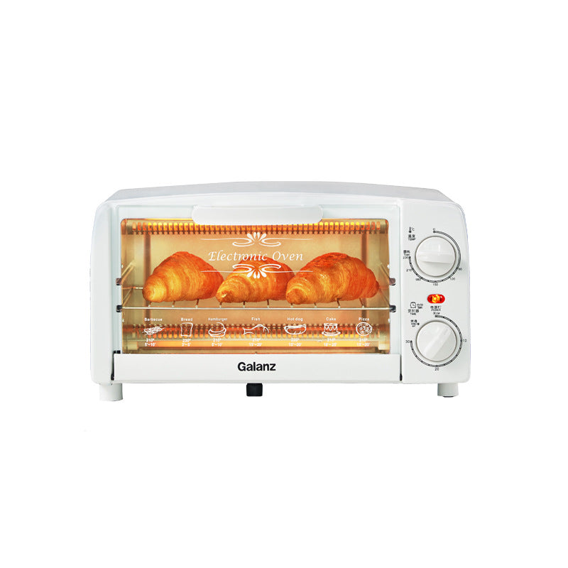 White Galanz GT10B 10L Mini Household Electric Oven with Upper and Lower Heating Tubes