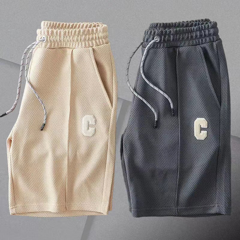 Waffe Men's Breathable Running Shorts Casual Straight Fit