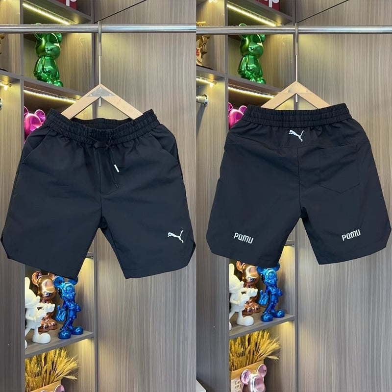 Men's Quick-Dry Beach Shorts Lightweight Straight Fit in Black
