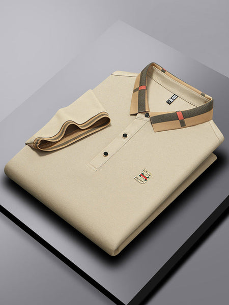 Men's Sorona Polo Shirt Breathable Light Business Short Sleeve in Apricot Color