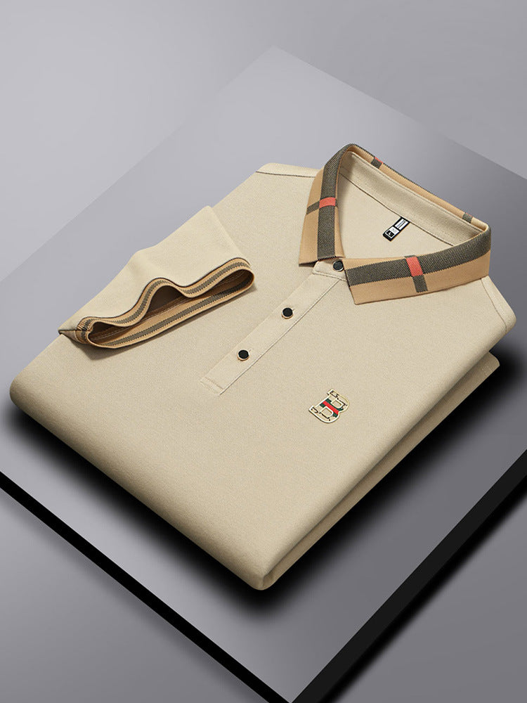 Men's Sorona Polo Shirt Breathable Light Business Short Sleeve in Apricot Color