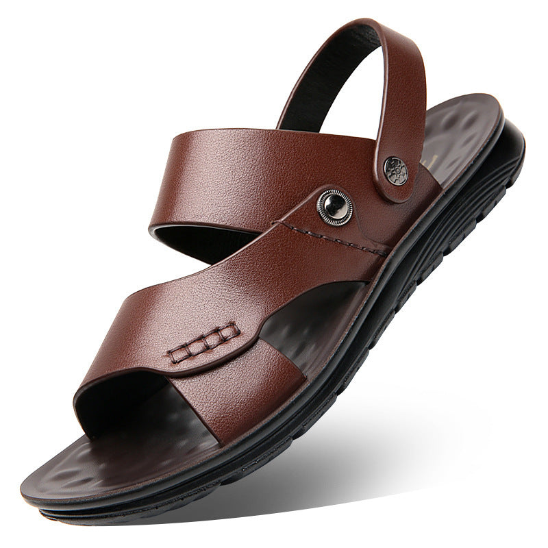 Men's Dual-Purpose Casual Sandals Beach Slip-On Design in Black
