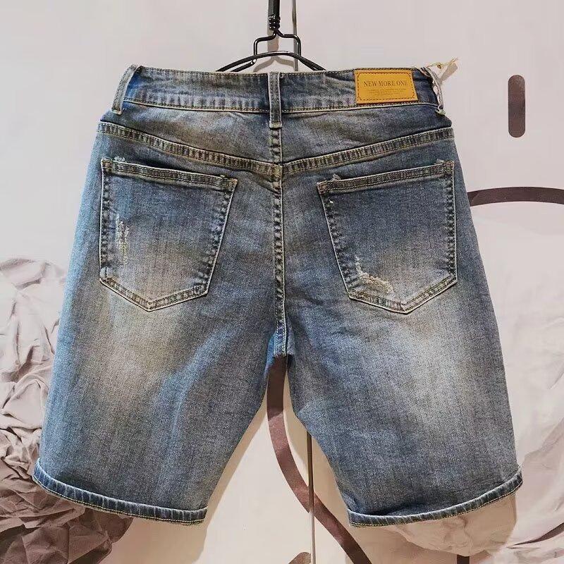 Men's Washed Denim Workwear Shorts Loose Straight Fit