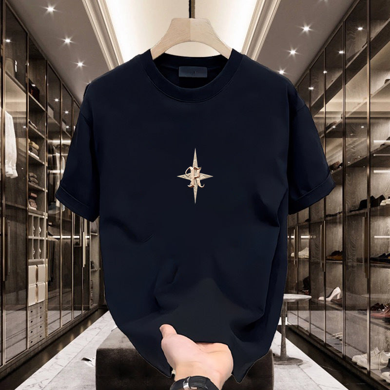 Men's Loose Fit Printed Short Sleeve Round Neck T-Shirt