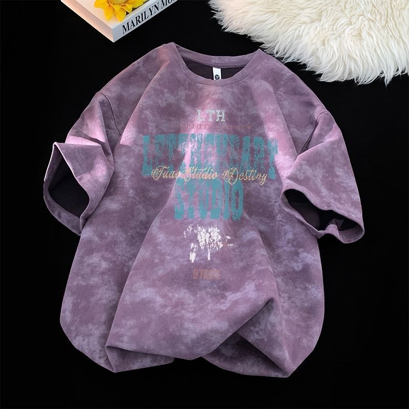 Men's Tie-Dye Loose Fit Short Sleeve Round Neck T-Shirt