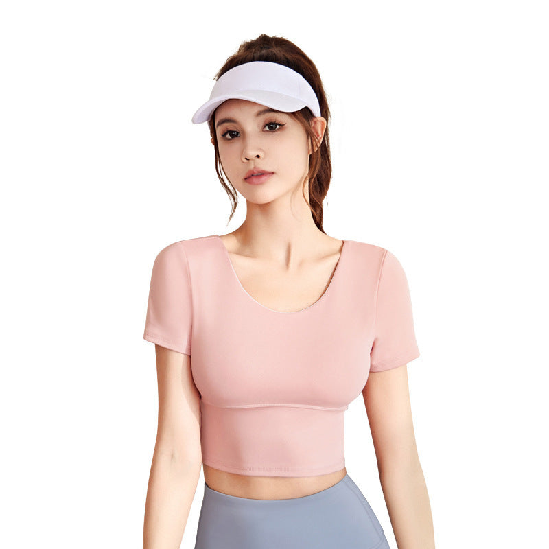 Juyitang Naked-Feel Beautiful Back Yoga Suit with Chest Pads
