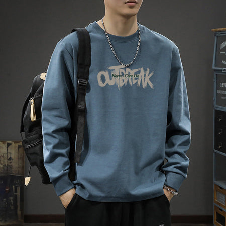 Men's Heavyweight Cotton Loose Fit Long Sleeve T-Shirt