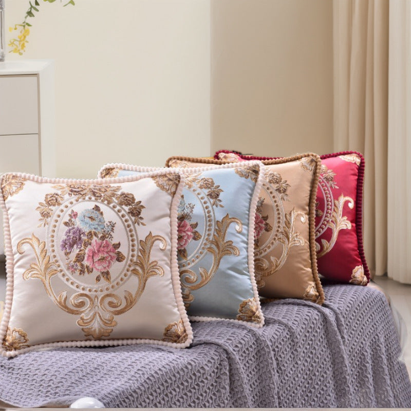 Jacquard Lumbar Cushion Cover Sofa Backrest Pillow Case
