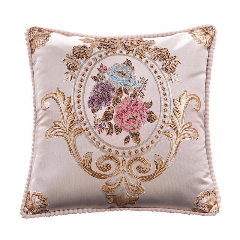 European style Jacquard Lumbar Cushion Cover Sofa Backrest Pillow Case