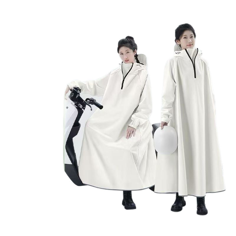Oatmeal color Waterproof Full Body Raincoat Oxford Cloth Motorcycle Poncho