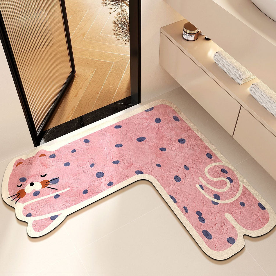 Play the Diatom Mud L-Shaped Floor Mat Water Absorbent Non-Slip Bath Rug 70*70cm