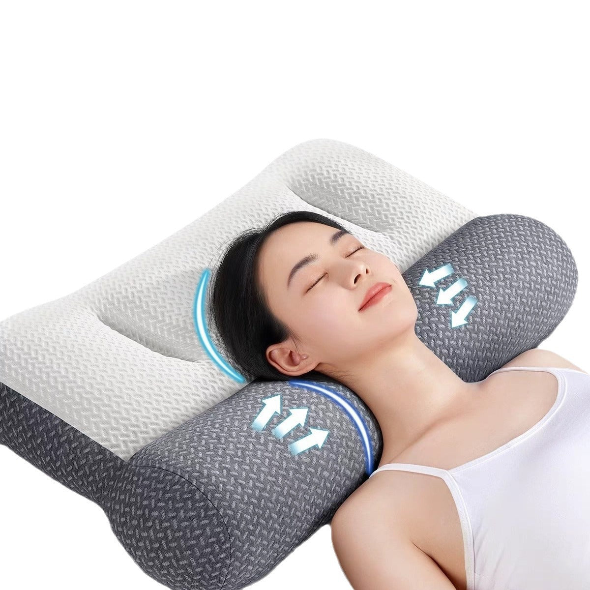 Anti-traction neck Cervical Support Sleep Pillow Soybean Fiber Ergonomic Neck Pillow 【45X70cm±3】