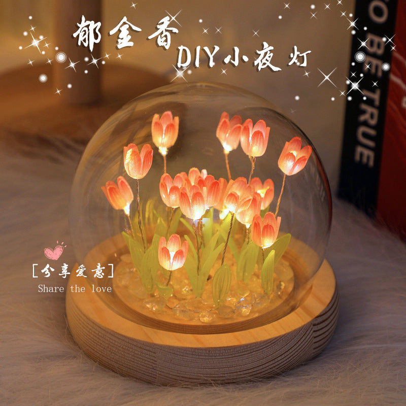 DIY Tulip Night Light Craft Kit Handmade Desktop Decor