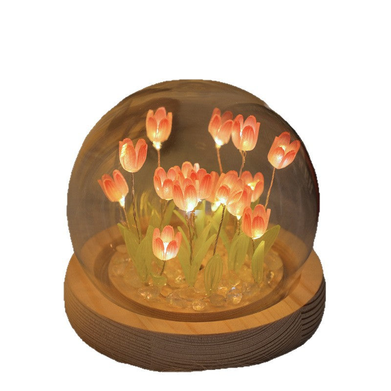 9 pink DIY Tulip Night Light Craft Kit Handmade Desktop Decor
