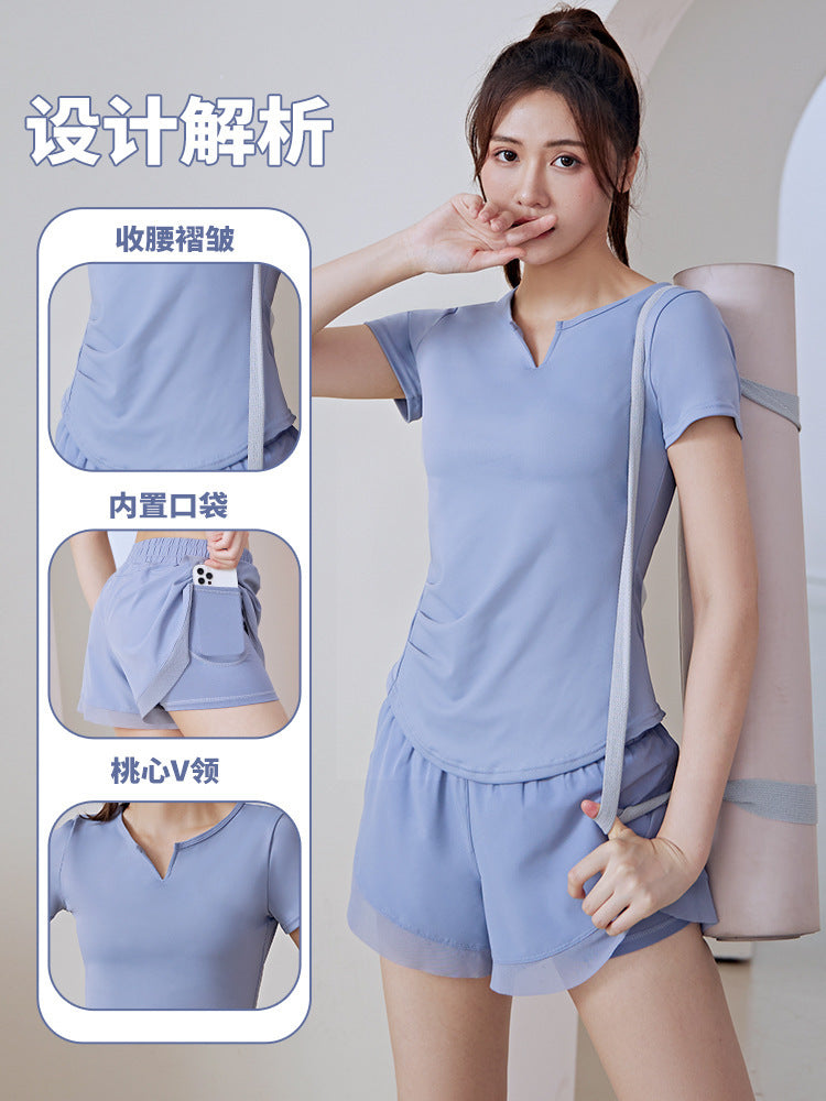 Juyitang Summer Breathable Running and Fitness Yoga Suit
