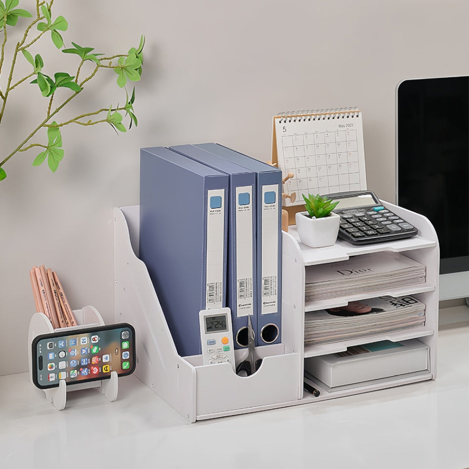 A4 Desktop File Organizer Multi-Layer Document Storage Rack