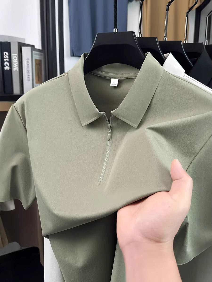 Men's Quick-Dry Ice Silk Polo Shirt Breathable Casual Top