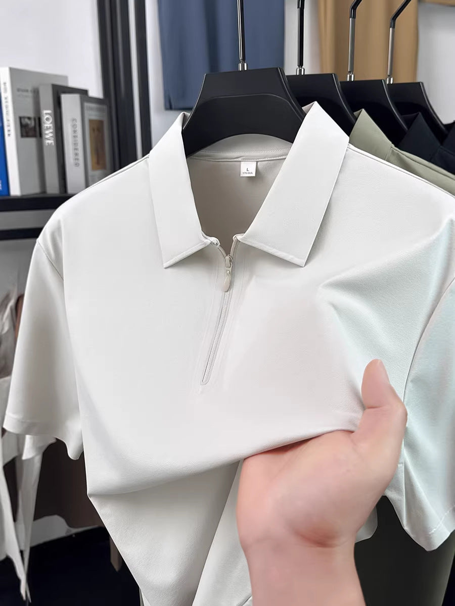 Men's Quick-Dry Ice Silk Polo Shirt Breathable Casual Top