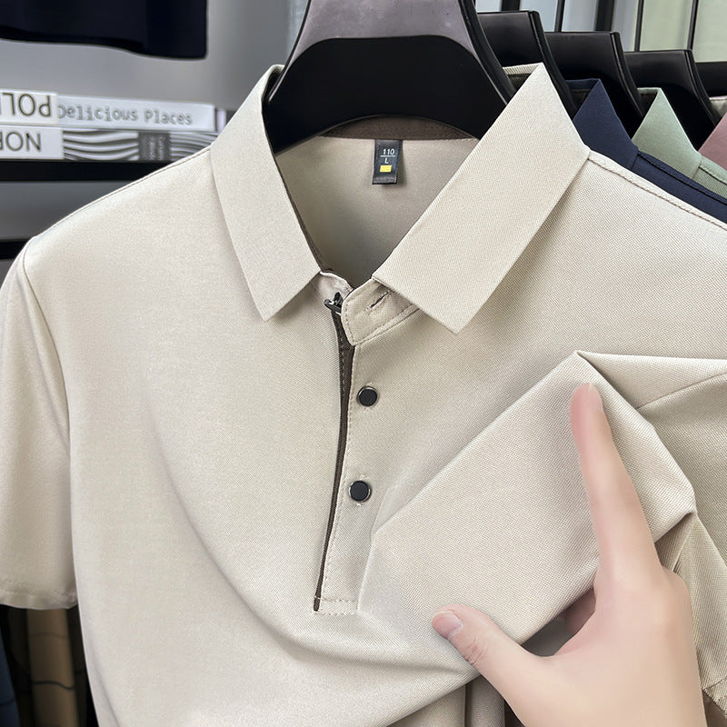Men's Stretch Polo Shirt Short Sleeve Business Casual Top